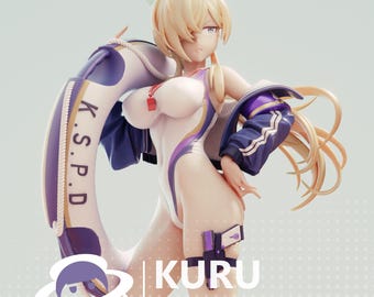 Kanna Swimsuit Figure | Blue Archive | 12k Resolution | 3D Printed | Unassembled | Unpainted