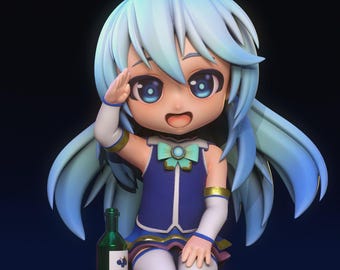 Aqua Figure | Konosuba | 12k Resolution | 3D Printed | Unassembled | Unpainted
