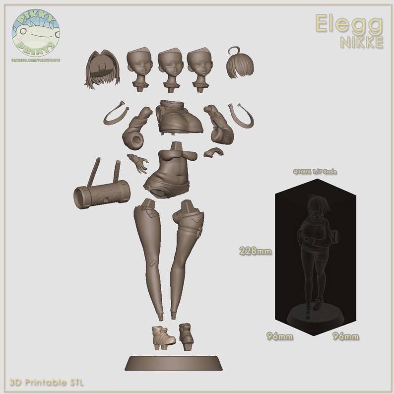 Elegg Figure | Nikke - Goddess of Victory | 12k Resolution | 3D Printed ...