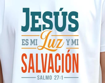 Design de camiseta cristã: Salmo 27:1 | Versículo bíblico | Arquivo digital PNG/SVG/PDF para download e impressão.