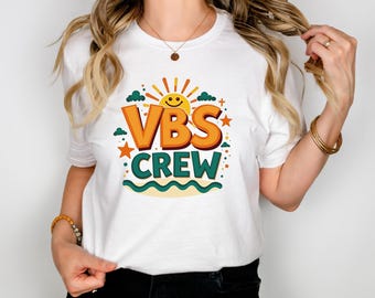 Diseño de camiseta retro de la Escuela Bíblica de Vacaciones (EBV) / Archivo de sublimación cristiana / Personal de la EBV PNG / Descarga digital de la EBV, Campamento de verano cristiano