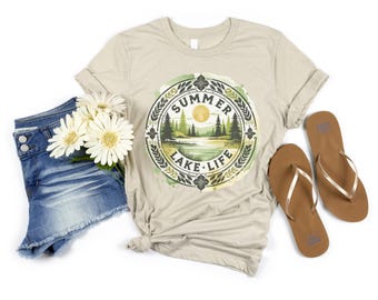 Summer Lake Life Retro Png Design, Spring Outdoors Sublimation Digital Download, Trendy Summer Lake Camping Digital Design,