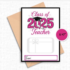 Lehrer Grad Geschenkkartenhalter druckbar, Geschenkkartenhalter, College of Edukation Senior Graduate Geschenk, Last-Minute-Abschlussgeschenk, Klasse 2025