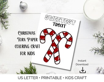 DIY Christmas Craft for Kids, Torn Paper Christmas Craft, Torn Paper Art Activity Pack, Christmas Paper Craft Bundle, Torn Paper Art, Easy