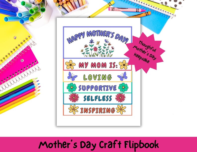 Selfless Craft Mother's Day Craft Activity for Kids, Gift for Mom From Kids ...
