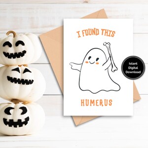Encontré esta divertida tarjeta de felicitación de Halloween con húmero, divertida tarjeta de Halloween, divertida tarjeta de Halloween, médicos, enfermeras, tarjetas médicas de Halloween