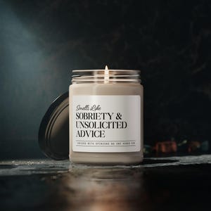 Smells Like Sobriety Candle | Funny Sobriety Gift | Recovery Candle | Inspirational Gift | Sober Humor Candle | Sober Gift | Sobriety Gift