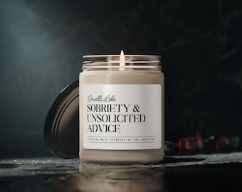 Smells Like Sobriety Candle | Funny Sobriety Gift | Recovery Candle | Inspirational Gift | Sober Humor Candle | Sober Gift | Sobriety Gift