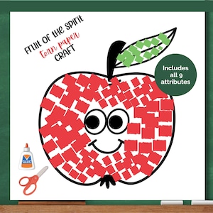 Frutto dello Spirito: carta strappata, attività biblica, artigianato biblico, scuola domenicale, artigianato per scuole cristiane, attività stampabile cristiana