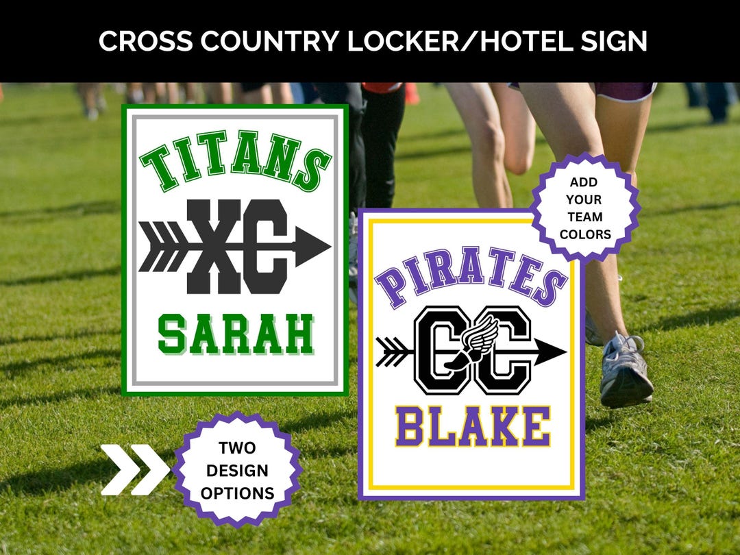 Cross Country Locker Sign Template, Cross Country Locker Decorations ...
