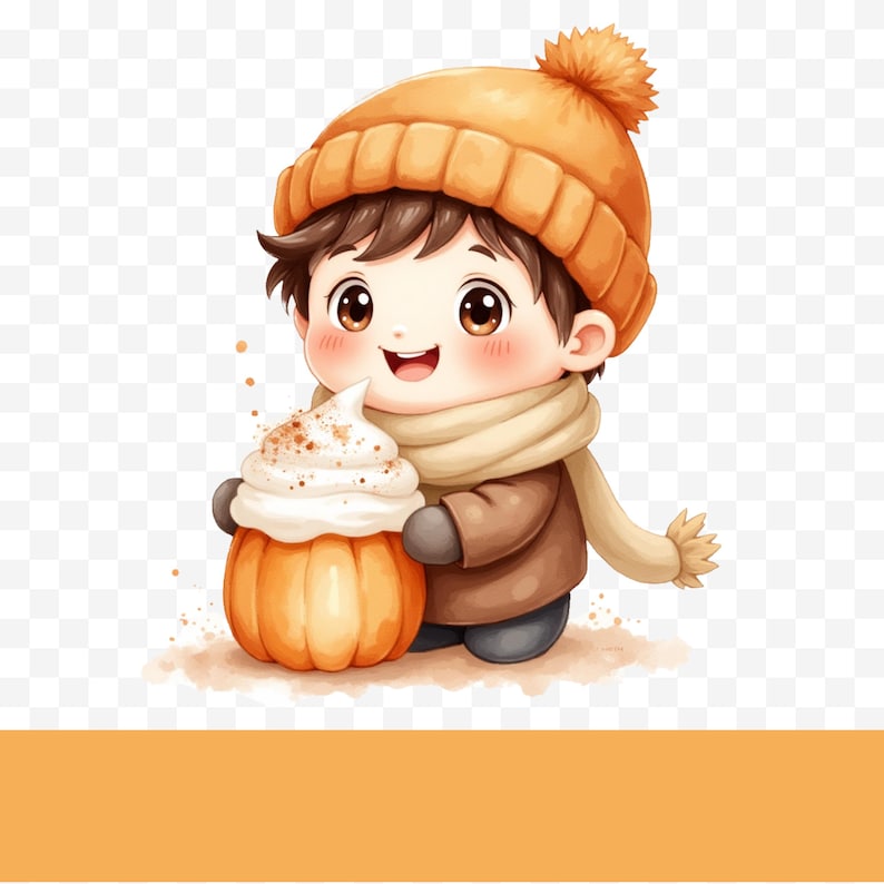 Cute Fall Animal Clipart Collection | Chibi Clipart | Cozy Autumn ...