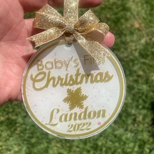 Personalized Christmas ornament, Baby’s First Christmas, Handcrafted