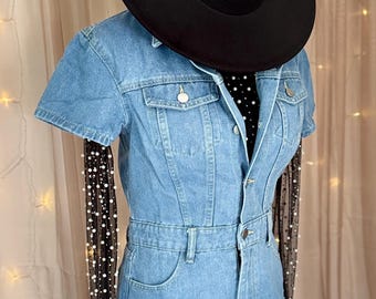 Light Blue Denim Romper