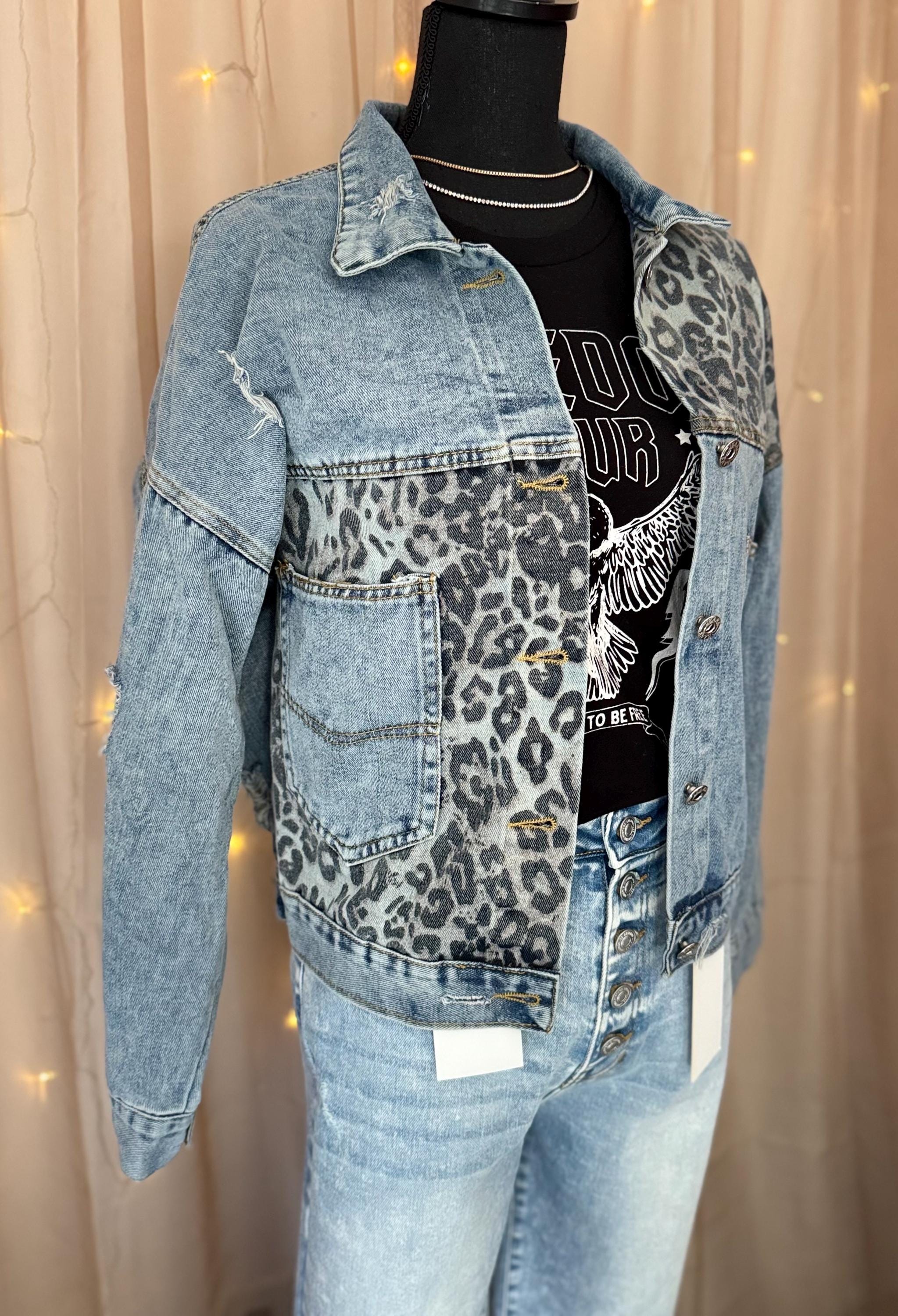 Leopard denim jacket - Etsy 日本