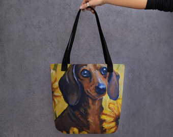 Van Gogh Inspired Dachshund - Tote bag