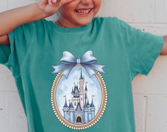 Comfort Color Disney Magical Castle Shirt, Magic Kingdom Blue Coquette Shirt, Disney Castle Fairytale Shirt, Disneyworld Family Trip 213169