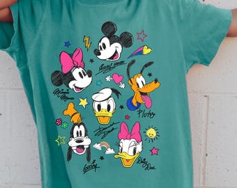 Comfort Colors® Disney Vintage Mickey Mouse and Friends Shirt, Retro Mickey and Friends Sketch Shirt, Mickey and Co. Vintage Shirt 213158