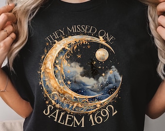 Colores de confort Se perdieron una camisa de Salem 1692 Camisa de bruja Camisa de Halloween Salem Massachusetts No los quemaron a todos camisa 213925