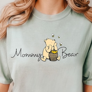 Disneyland Winnie the Pooh Shirt Mama Bear Shirt Custom Name Grandma bear shirt  Mother&#39;s Day Gift Nana Bear Shirt Comfort Colors 212350