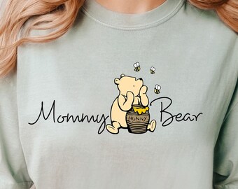 Disneyland Winnie the Pooh Shirt Mama Bear Shirt Custom Name Grandma bear shirt  Mother's Day Gift Nana Bear Shirt Comfort Colors 212350
