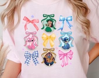 Comfort Colors Angel Stitch Mirror Coquette Shirt Stitch Lilo Shirt Disney Lilo & Stitch Mirror Bow Shirt Disney Stitch Ohana Shirt 213163