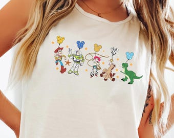 Comfort Colors Retro Toy Story Friends Tank Top, Mickey Head Balloon Shirt, Toy Story Characters Tank top, Magic Kingdom Tank top, 211952