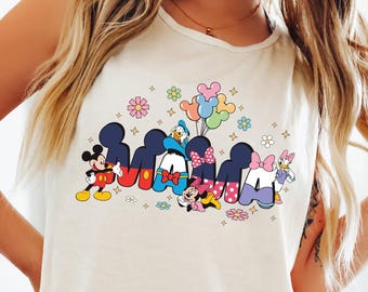 Camiseta sin mangas Disney Mama Camiseta sin mangas Disney Mickey y sus amigos Camiseta sin mangas Disney Mickey Floral para el Día de la Madre Regalo Disney para Mamá 212709