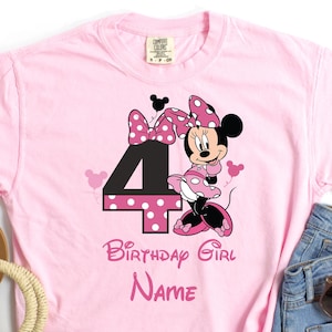 Personalized Minnie Birthday Shirt, Disney Birthday Shirt, Minnie Mouse Birthday Shirt, Custom Name and Age Shirt, Comfort Colors 211161