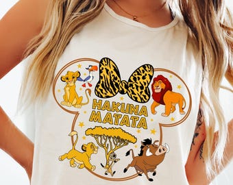 Comfort Colors Hakuna Matata Tank Top Tree Of Life Tank Disney Animal Kingdom Top The Lion King Simba, Timon, Pumbaa, Rafiki and Zazu 211715