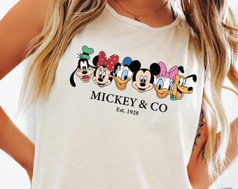 Comfort Colors Disney Vintage Mickey Mouse Shirt Retro Mickey and Friends Tank Top Mickey and Co. Vintage Tee Mickey & Co 1928 212787