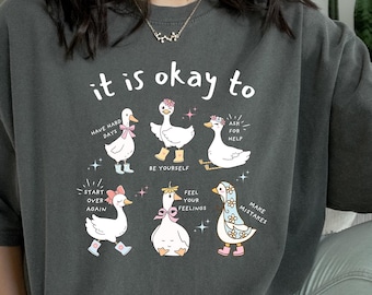 It’s Okay To Shirt, Mental Health Tee, Silly Goose Special Education Shirt, School Counselor Shirt, Popular Unisex Teacher Gift