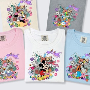 Disney Floral Shirt Disney Shirt Epcot Shirt Epcot Floral and Garden Festival Shirt Mickey Floral Epcot Festival Tee Comfort Colors 21H0186