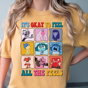 Disney Inside Out 2, It&#39;s Okay To Feel, All The Feels Shirt, Mental Health Shirt, Comfort Colors Shirt, Disney Family Trip, Para, 212023