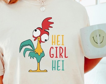 Hei Girl Hei Moana Shirt Disney Princess Moana Shirt Hei Hei The Rooster Tee Disney Trip Shirt Disneyland Group Shirt Comfort Colors 212359
