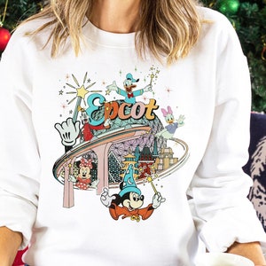 Disney Epcot Sweatshirt, Vintage Epcot 1982 Sweatshirt, Vintage Disney Epcot Hoodie, Mickey and Friends Disney Trip Matching Sweater 210988