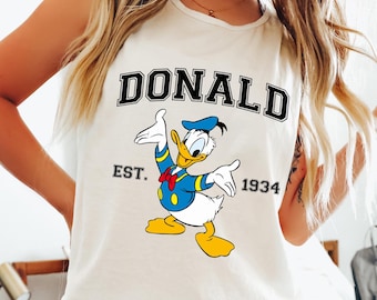 Camiseta sin mangas vintage de Daisy Duck con colores cómodos, camiseta sin mangas retro de Donald Duck, camiseta sin mangas clásica de Donald Daisy, camiseta sin mangas Magic Kingdom 211063