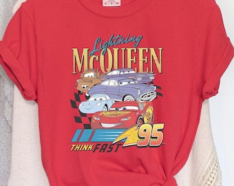 Comfort Colors Disney Cars Lightning McQueen Shirt, Piston Cup Champion T-shirt, Racing Series 95 Shirt, Mater, Ramone, Doc Hudson, 211351