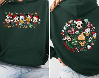 Disney Merry Christmas Sweatshirt, Mickey and Friends Xmas Hoodie, Disneyland Snacks Crewneck 213987