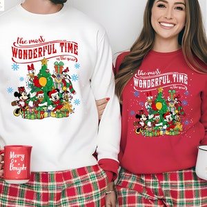 Mickey and Friends Christmas Sweatshirt The Most Wonderful Time of the Year Christmas Sweater Disney Christmas Mickey Friends Hoodie 212240