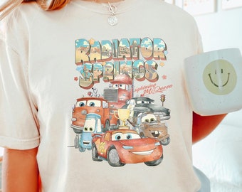 Retro Radiator Springs Cars Movie Shirt Comfort Colors Lightning McQueen Shirt Disney Cars Movie Disney Family Trip Vintage Shirt 21H0137