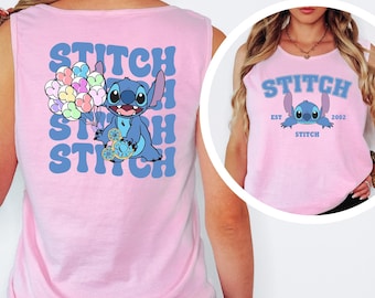 Camiseta sin mangas Comfort Colors Disney Stitch Est. 2002 Camiseta linda de Stitch Camiseta Disney Camiseta Stitch Snacks Camiseta sin mangas Stitch Disneyland 213298