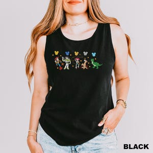 Comfort Colors Retro Toy Story Friends Tank Top, Mickey Head Balloon Shirt, Toy Story Characters Tank top, Magic Kingdom Tank top, 211952 Black