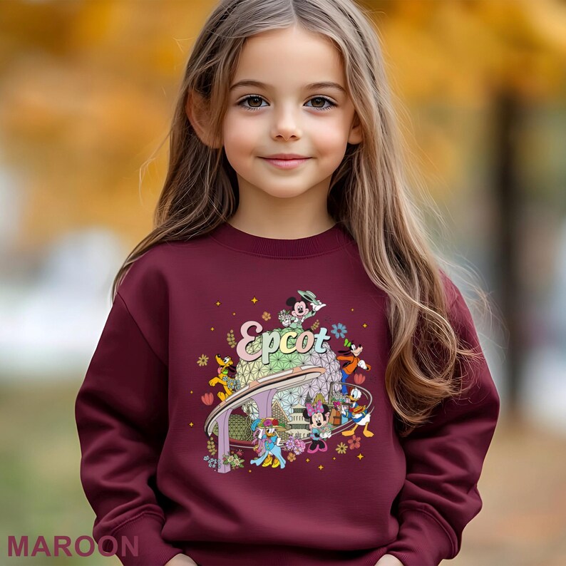 Retro Mickey & Friends Epcot Sweatshirt,Figment Epcot Sweatshirt, Disney World Hoodie,Disney Family Trip Crewneck, Disney Sweatshirt, 212888 image 8