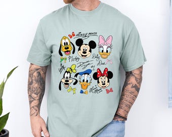 Comfort Colors® Disney Vintage Mickey Mouse and Friends Shirt, Retro Mickey and Friends Sketch Shirt, Mickey and Co. Vintage Shirt 213539