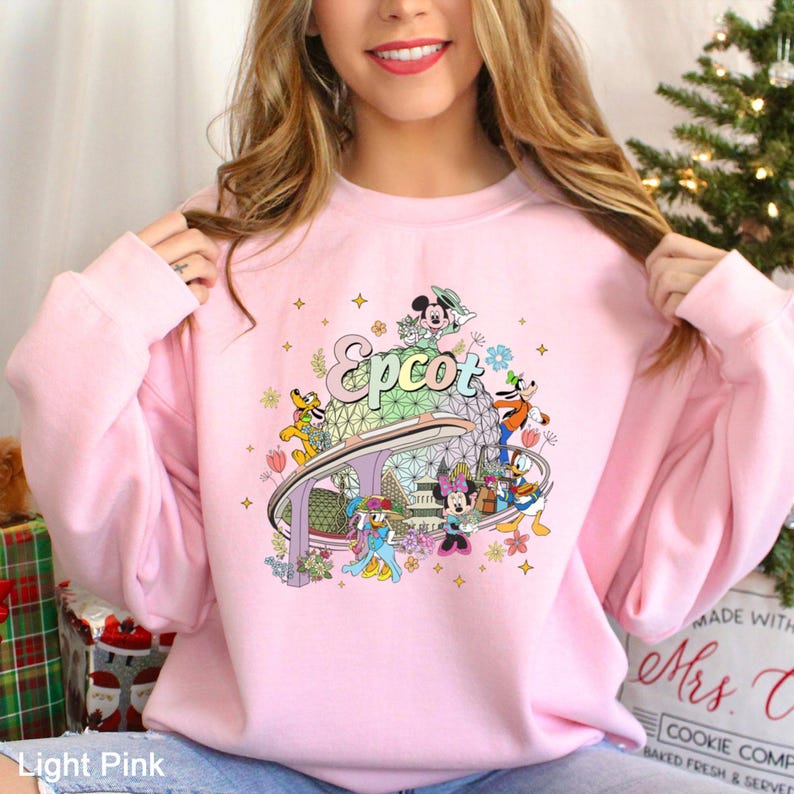Retro Mickey & Friends Epcot Sweatshirt,Figment Epcot Sweatshirt, Disney World Hoodie,Disney Family Trip Crewneck, Disney Sweatshirt, 212888 image 7