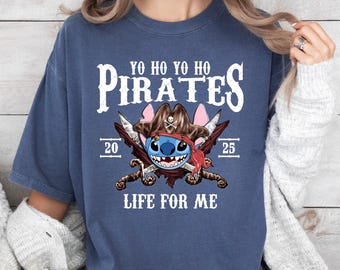 Comfort Colors Personalized Disney Pirates Shirt, Mickey and Friends Pirates of the Caribbean Tee, Yo Ho Yo Ho A Pirate&#39;s Life For Me 212090