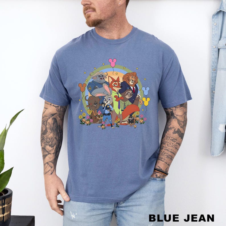 Zootopia Shirt: Nick Wilde Judy Hopps Floral Disneyland Trip Mickey Balloons Tee, 214659 afbeelding 10