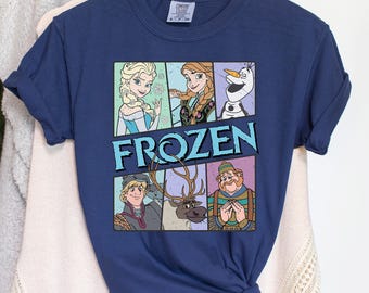 Comfort Colors Frozen Shirt Disney Pixar Frozen Shirt Elsa, Anna, Olaf, Sven & Kristoff, Retro Frozen Shirt, Disney Family Trip Shirt 212700