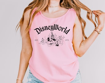 Comfort Colors Disneyworld Est 1971 Tank Top, Retro Mickey And Friends Disneyworld Tank Top, Disney Mickey Mause & Co Tank Top, 210390