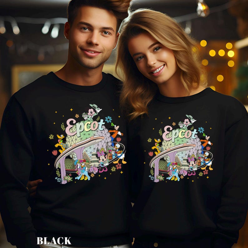 Retro Mickey & Friends Epcot Sweatshirt,Figment Epcot Sweatshirt, Disney World Hoodie,Disney Family Trip Crewneck, Disney Sweatshirt, 212888 image 4